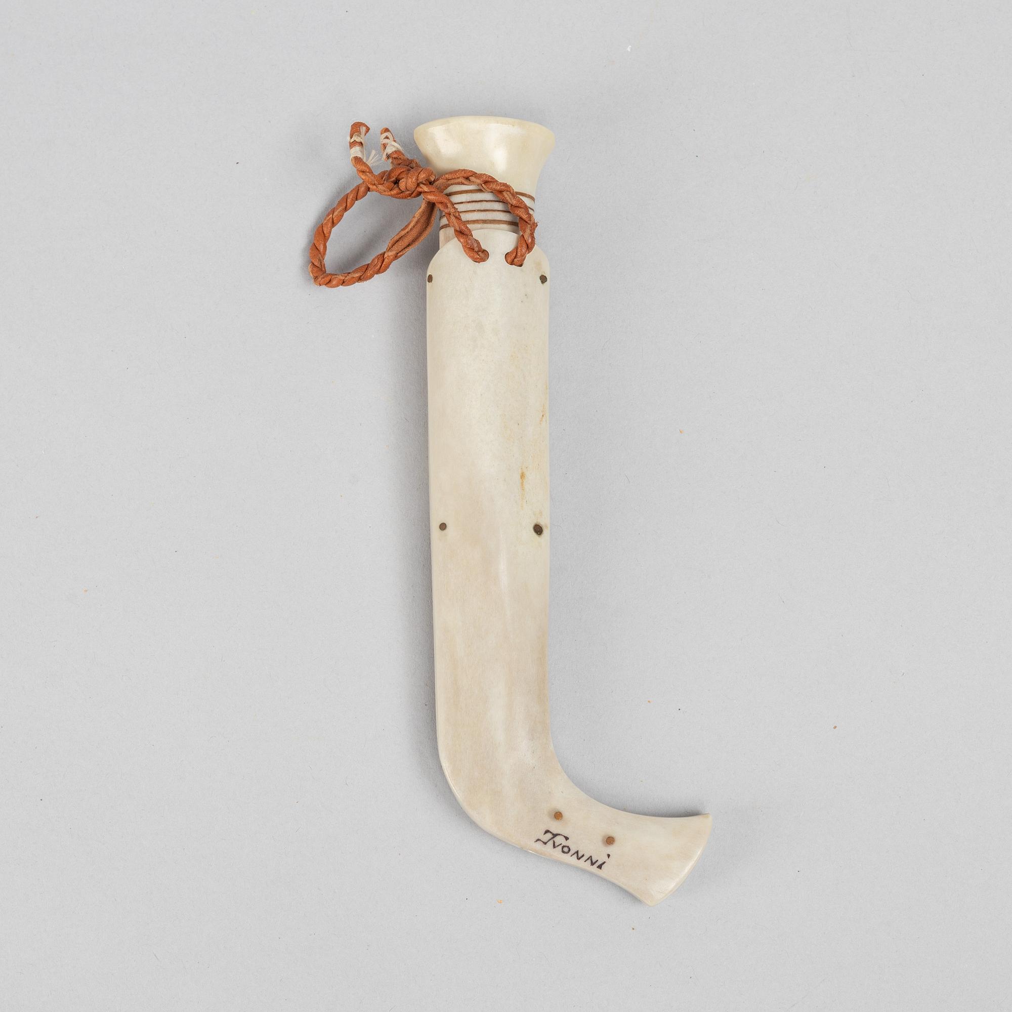 Ingvar Svonni, a reindeer antler knife, signed.