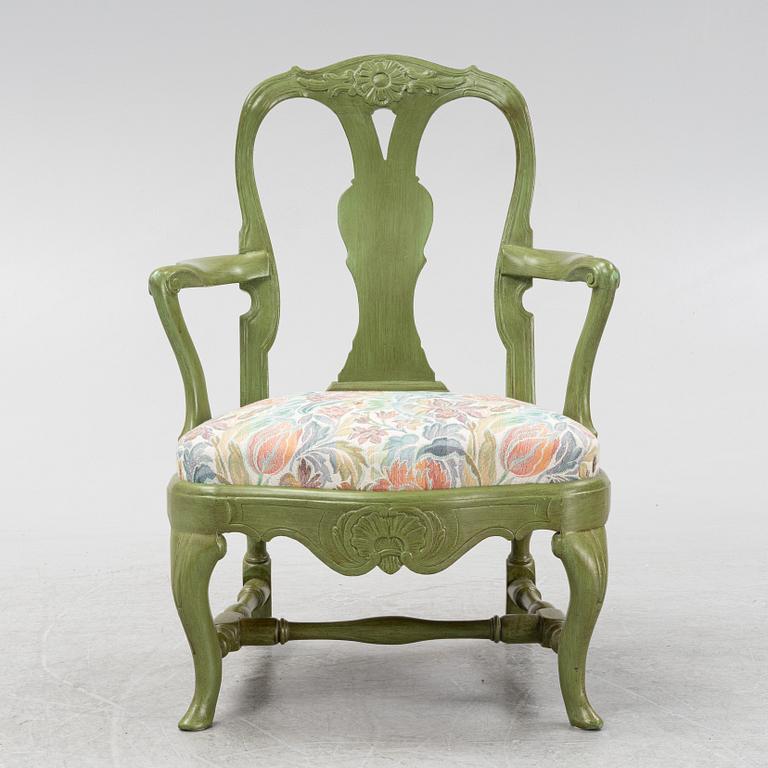 A Rococo armchair, second half of the 20th century.