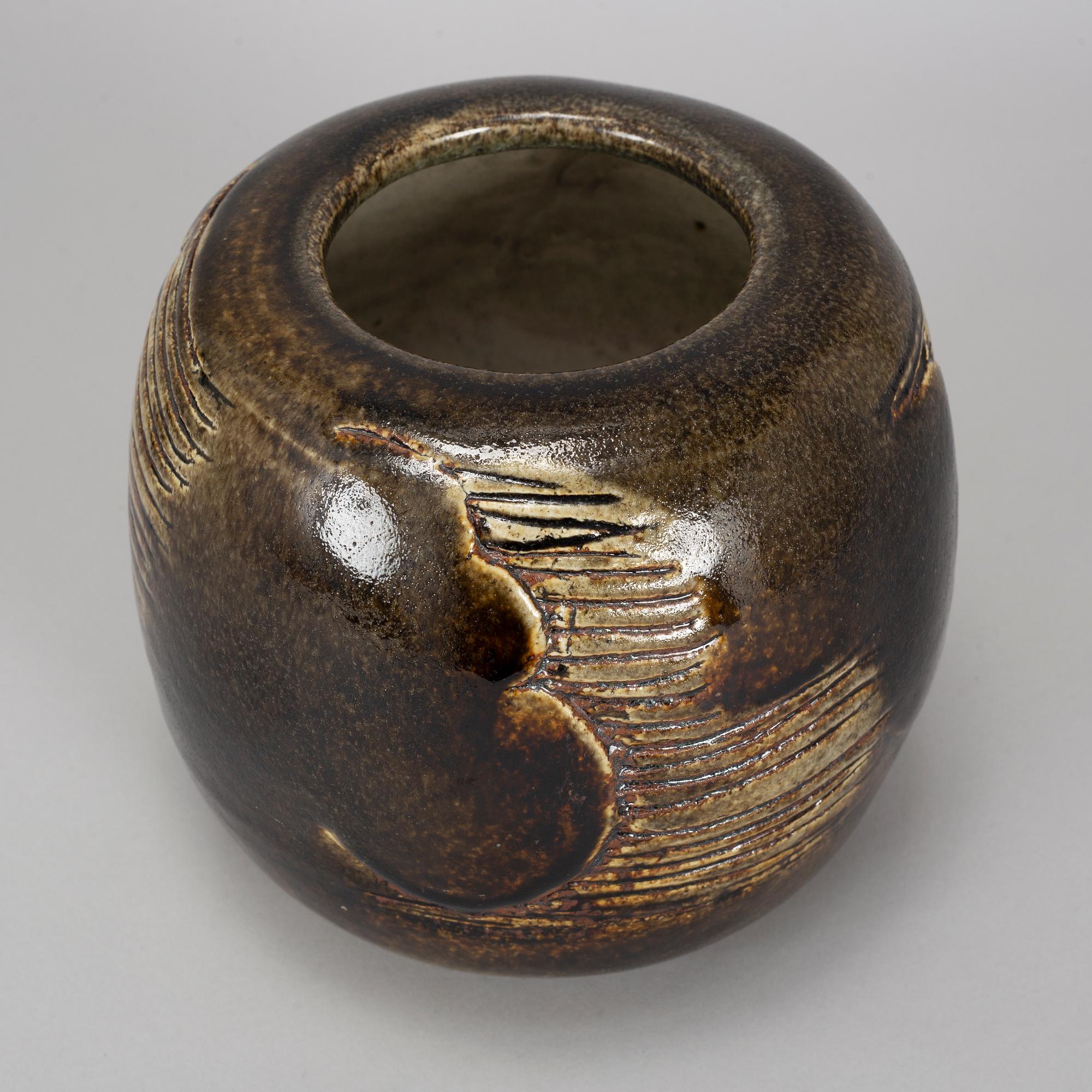 LISA LARSON, a unique stoneware vas, Gustavsberg studio, Sweden.