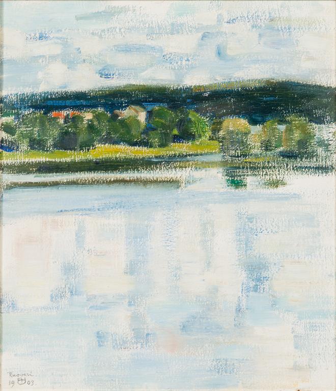 Axel Haartman, olja på pannå, signerad och daterad Ruovesi 1903.