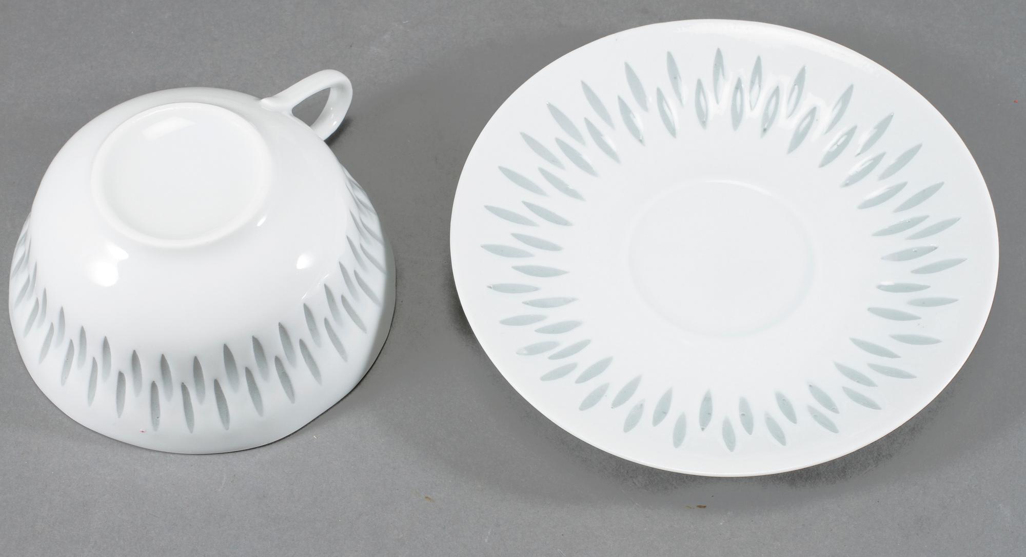 TEKOPPAR, 8 st, risporslin, Friedl Holzer-Kjellberg, Arabia, Finland, 1900-talets mitt.