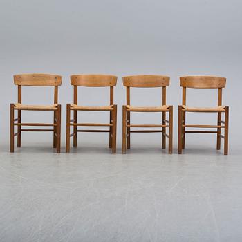 BØRGE MOGENSEN, stolar, 4 st, "J-39", FDB möbler, Danmark.