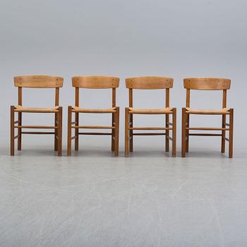 BØRGE MOGENSEN, four oak 'J-39' chairs from FDB möbler, Denmark.