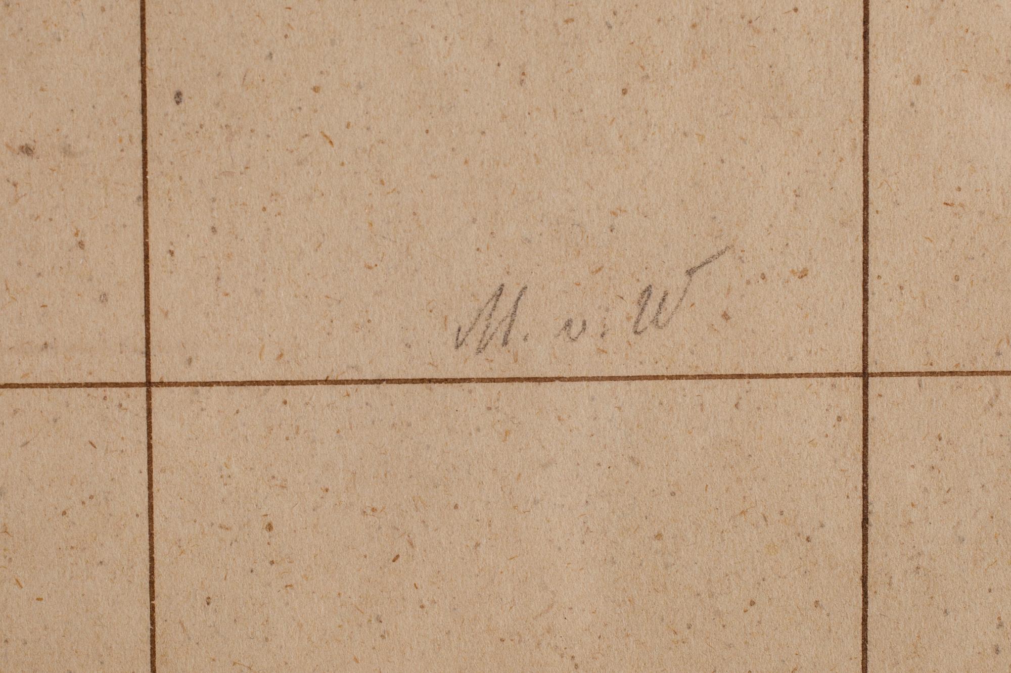 MAGNUS VON WRIGHT, teckning, signerad M v.W.