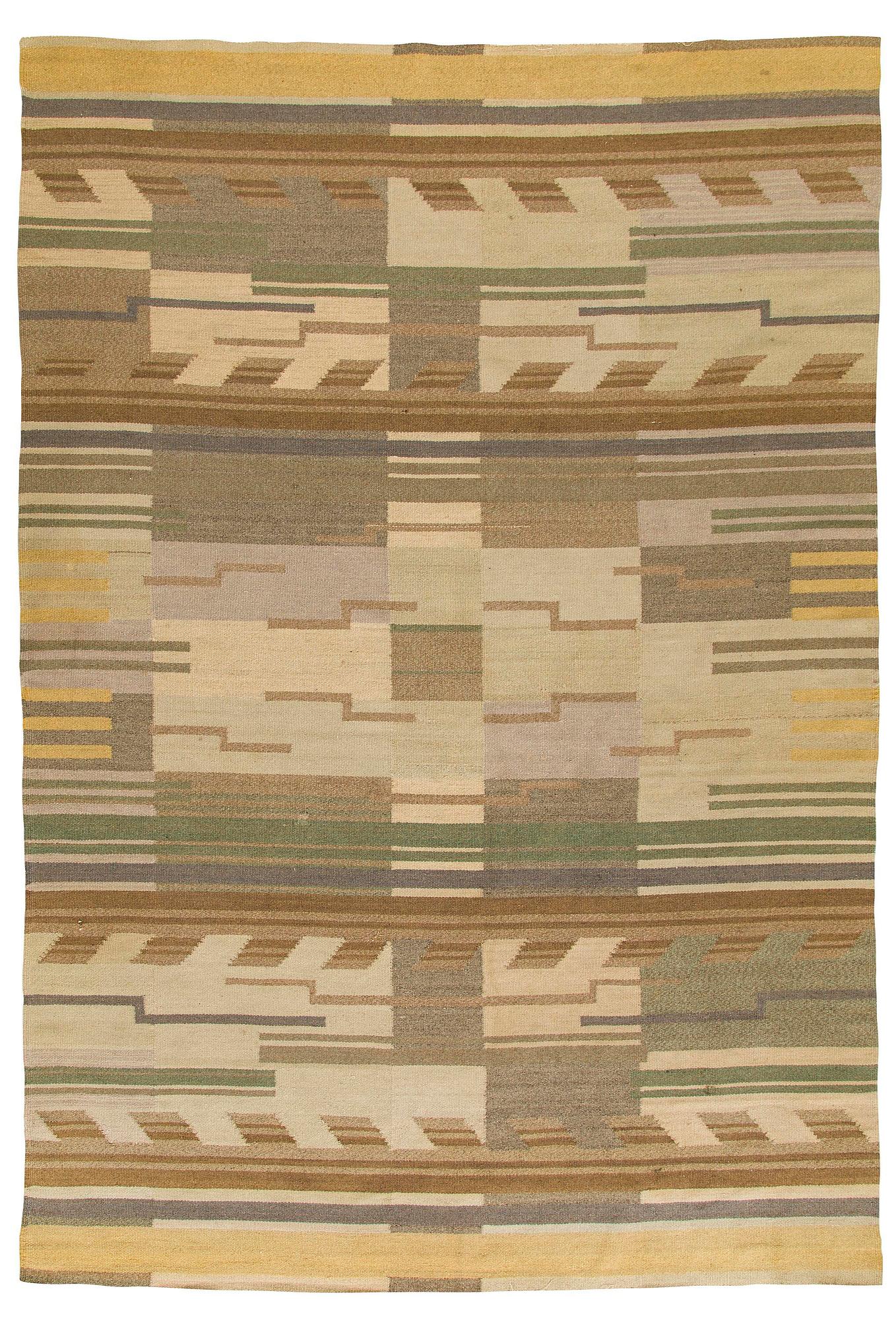 Greta Skogster-Lehtinen, possibly, A finnish flat weave carpet. Circa 270 x 170 cm.