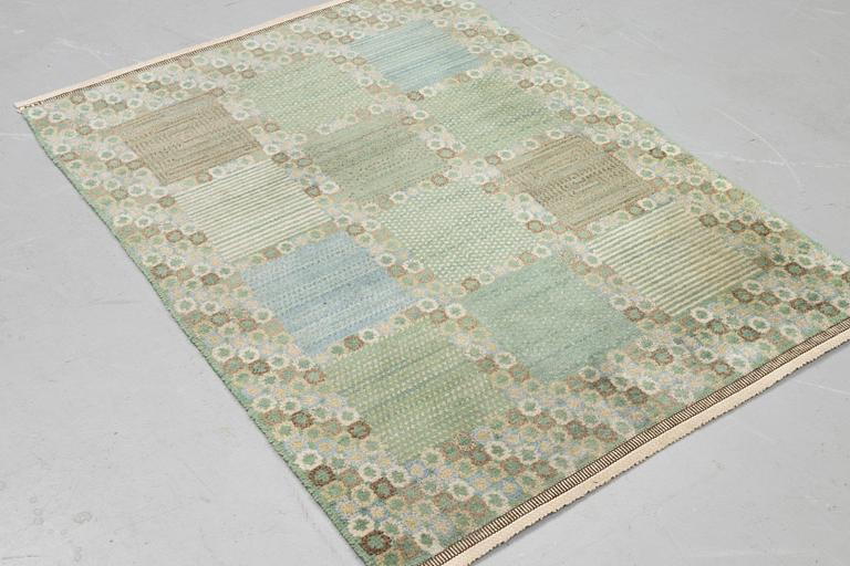 Barbro Nilsson, a carpet, "Gröningen ljus", knotted pile, ca 144,5 x 108 cm, signed AB MMF BN.