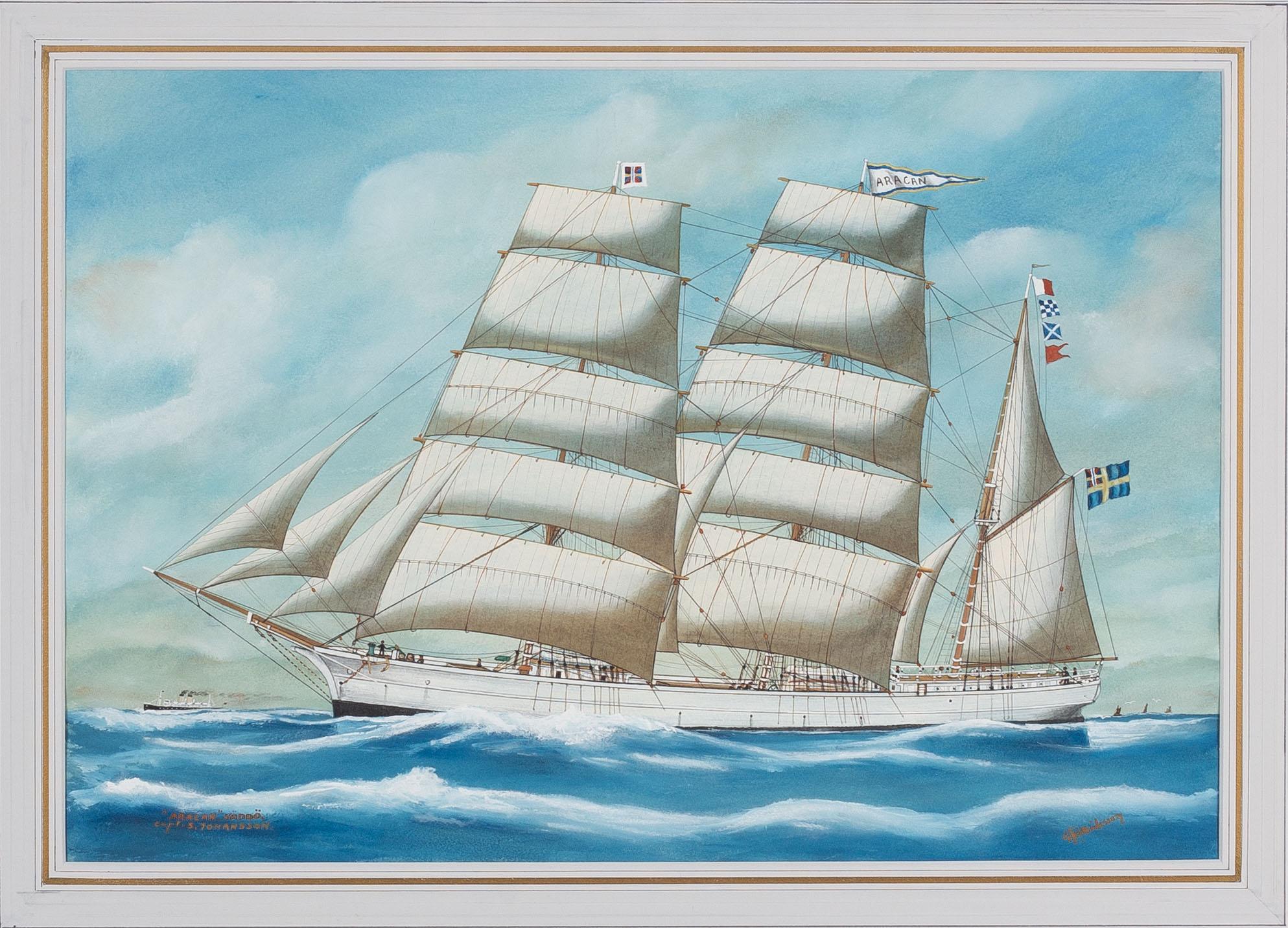 Gustaf Fredriksson, Tremastbarken "Aracan" af Väddö (Capt S. Johansson).