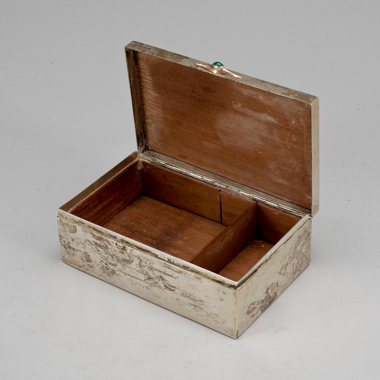 CIGARETTSKRIN, silver, GAB Stockholm 1910.