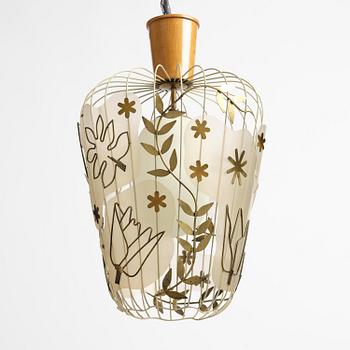 Hans Bergström, a rare ceiling lamp model "5A", ateljé Lyktan, Åhus, 1940s.