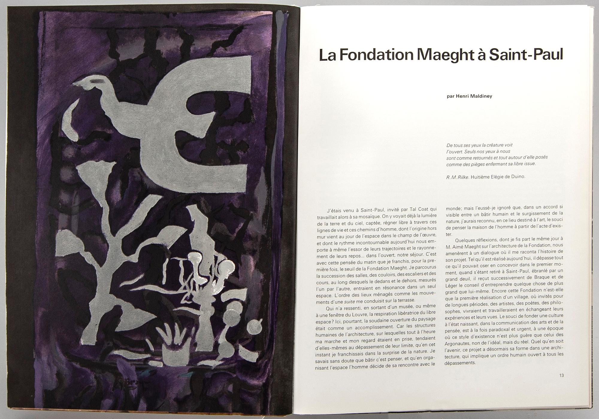 Derrière le Miroir nr 148 1964, "Fondation Marguerite et Aimé Maeght a Saint Paul".
