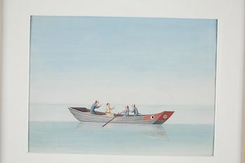 OKÄND KONSTNÄR, fyra akvareller. "Chinesiska Junckare o Sampaner eller Fahrtyg ock Båtar hemsände med Skieppet Gustaf IIIde från Canton år 1784". Qing dynastin, Qianlong, ca 1783.