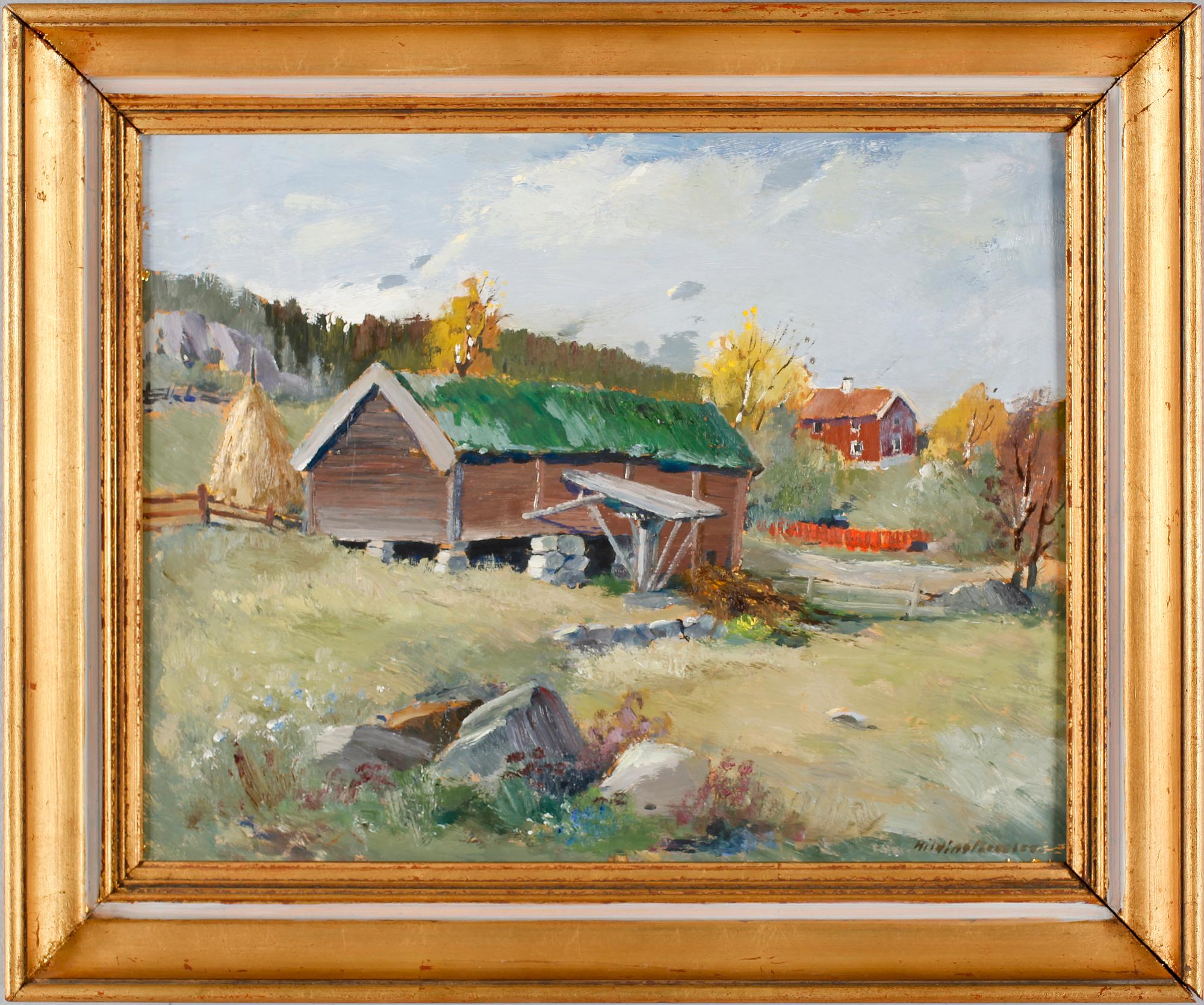 HILDING BOSSLER, olja på pannå, signerad.