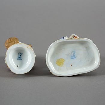 FIGURINER, 2 stycken, porslin, Potschappel, Dresden, 1900-tal.