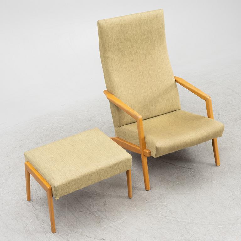 Armchair with footstool, Sweden, 1960s.