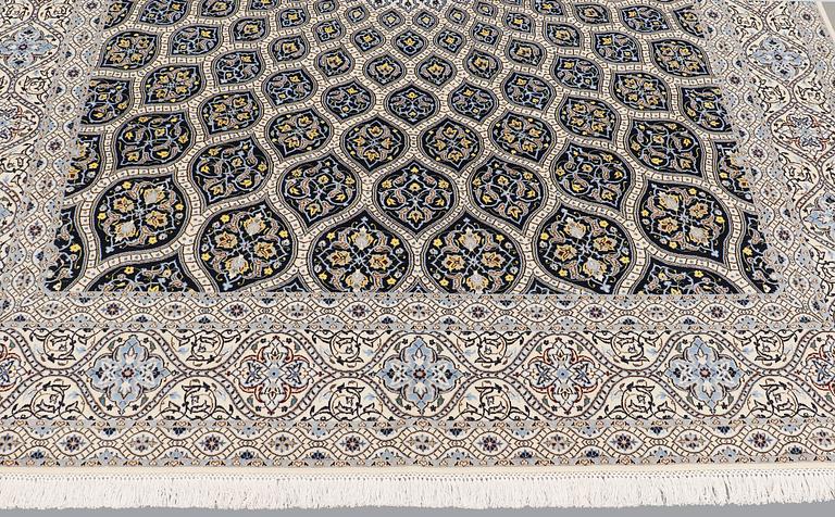 A part silk Nain carpet, so called 6 LAA, ca 306 x 215 cm.