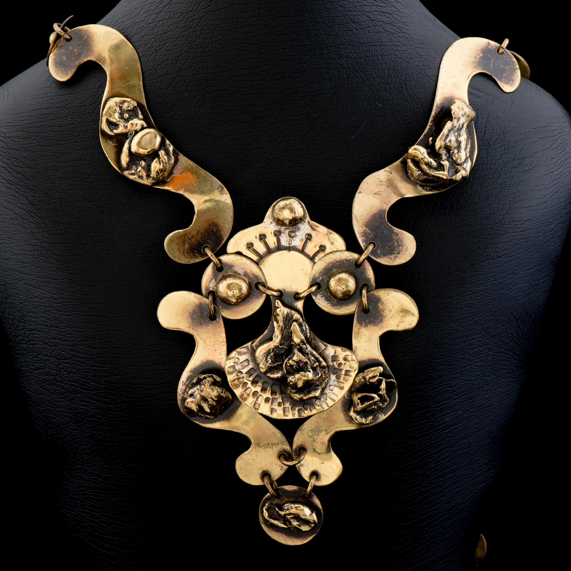 SEPPO TAMMINEN, NECKLACE, brass, 1970s.