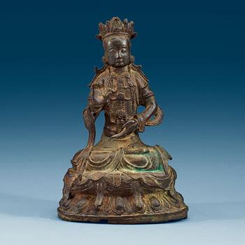 1787. A bronze figure of bodhisattva, late Ming-/early Qing dynsty.