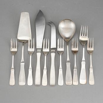 BESTICK, silver, 20 delar, silver, K G Markströms Guldsmeds AB, Uppsala, 1900-talets andra hälft. Totalvikt ca 760 g.