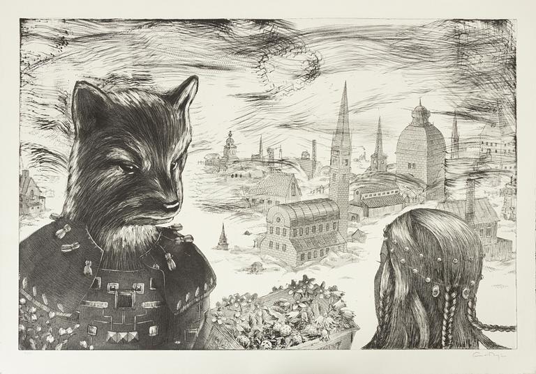 Ernst Billgren, etching, signed 179/225.