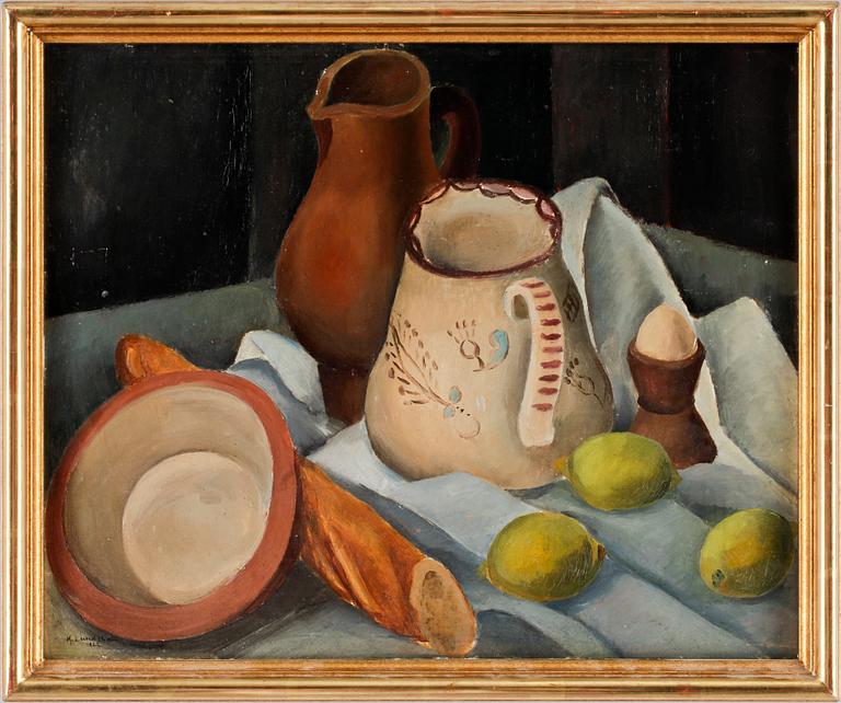 Knut Lundström, Still life with jar and lemons.