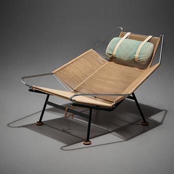 Hans J. Wegner, a 'Flag Halyard' easy chair, Getama, Denmark.