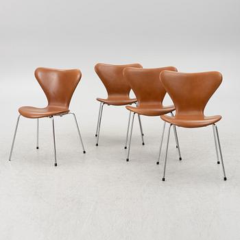 Arne Jacobsen, chairs, 4 pcs, "The Seven", Fritz Hansen, Denmark, 2000s.