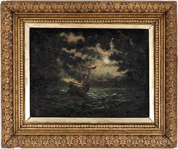 OIDENTIFIERAD KONSTNÄR, olja på duk, monogramsignerad ML, 1800-tal.