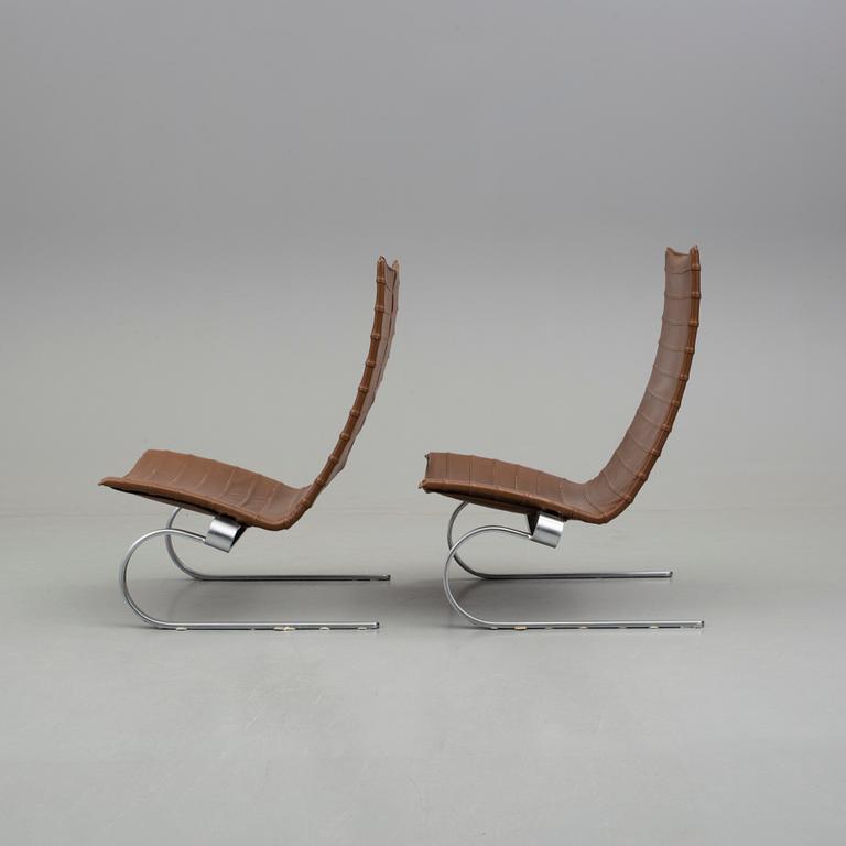 POUL KJAERHOLM, "PK-20", Fritz Hansen, Danmark 1988. Fåtöljer, ett par.