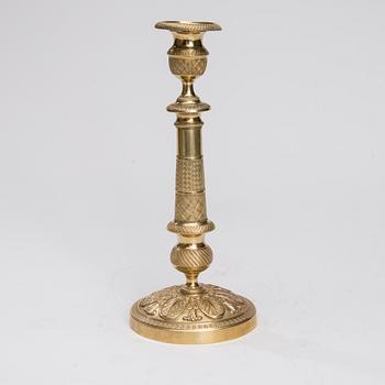 LJUSSTAKE, empire, förgylld brons, 1800-talets första hälft.