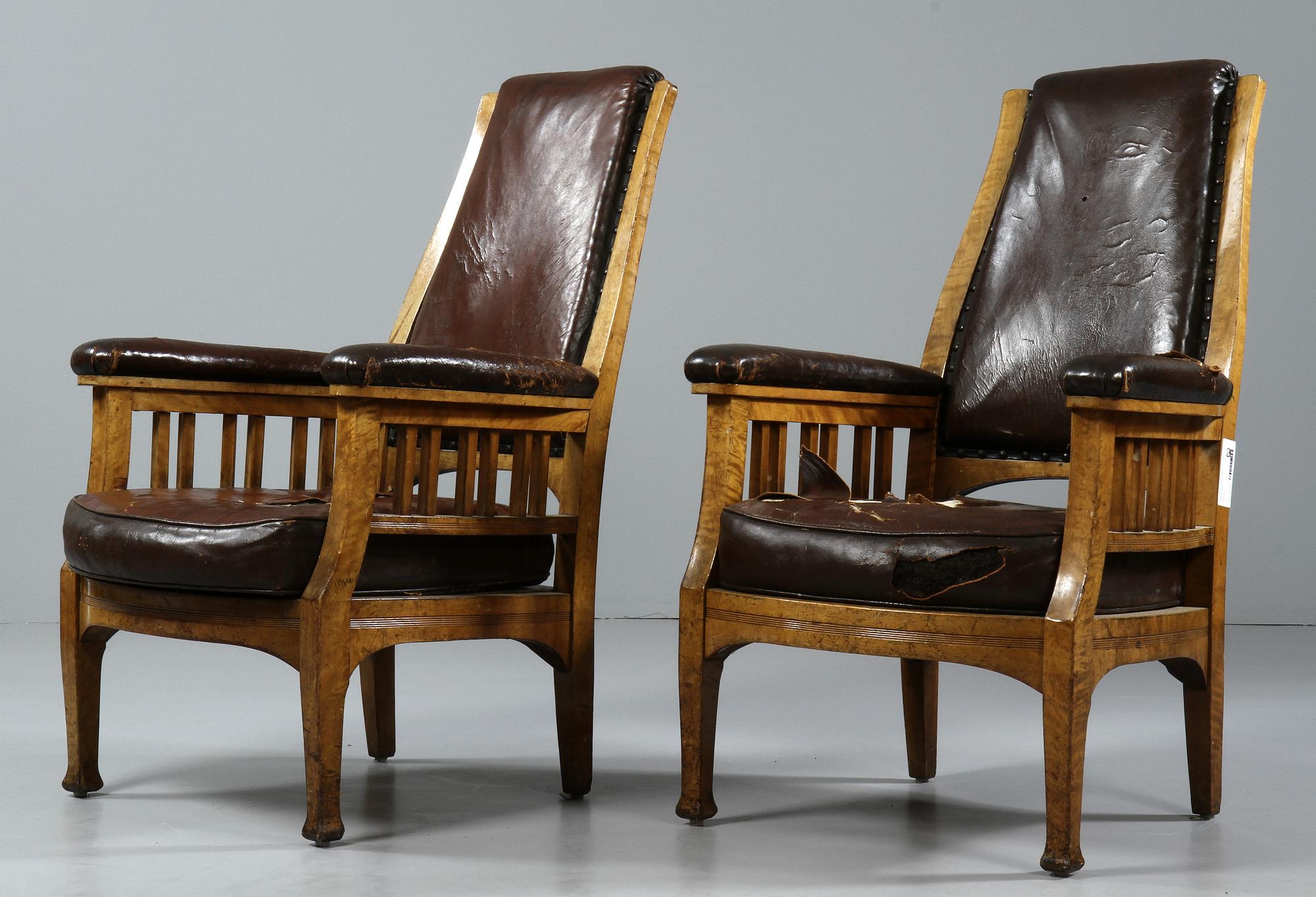 FÅTÖLJER, ett par, jugend, 1900-talets första del.