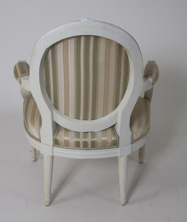 KARMSTOL, gustaviansk stil, 1800/1900-tal.