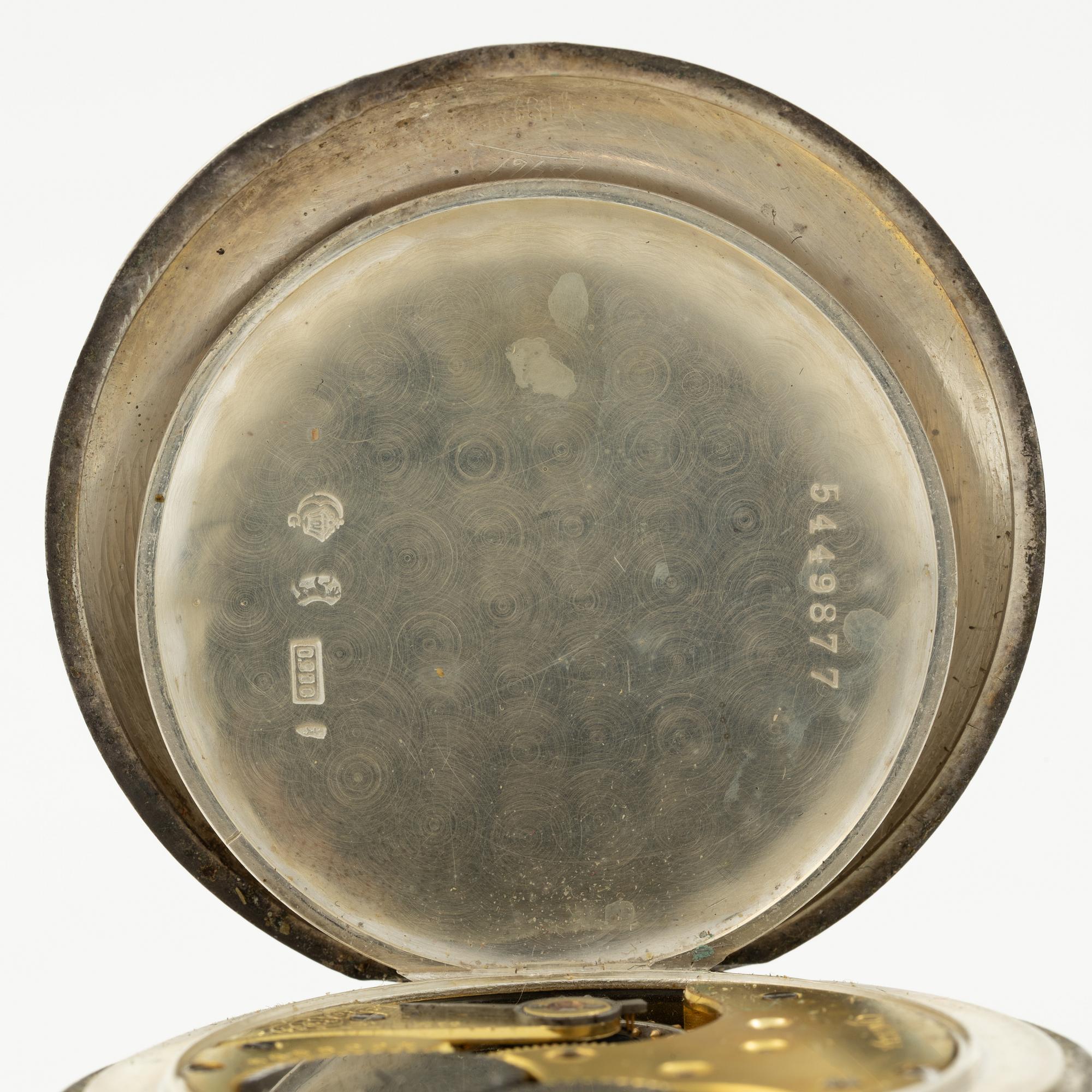 Omega, pocket watch, hunting case, "Red Twelve", 51 mm.