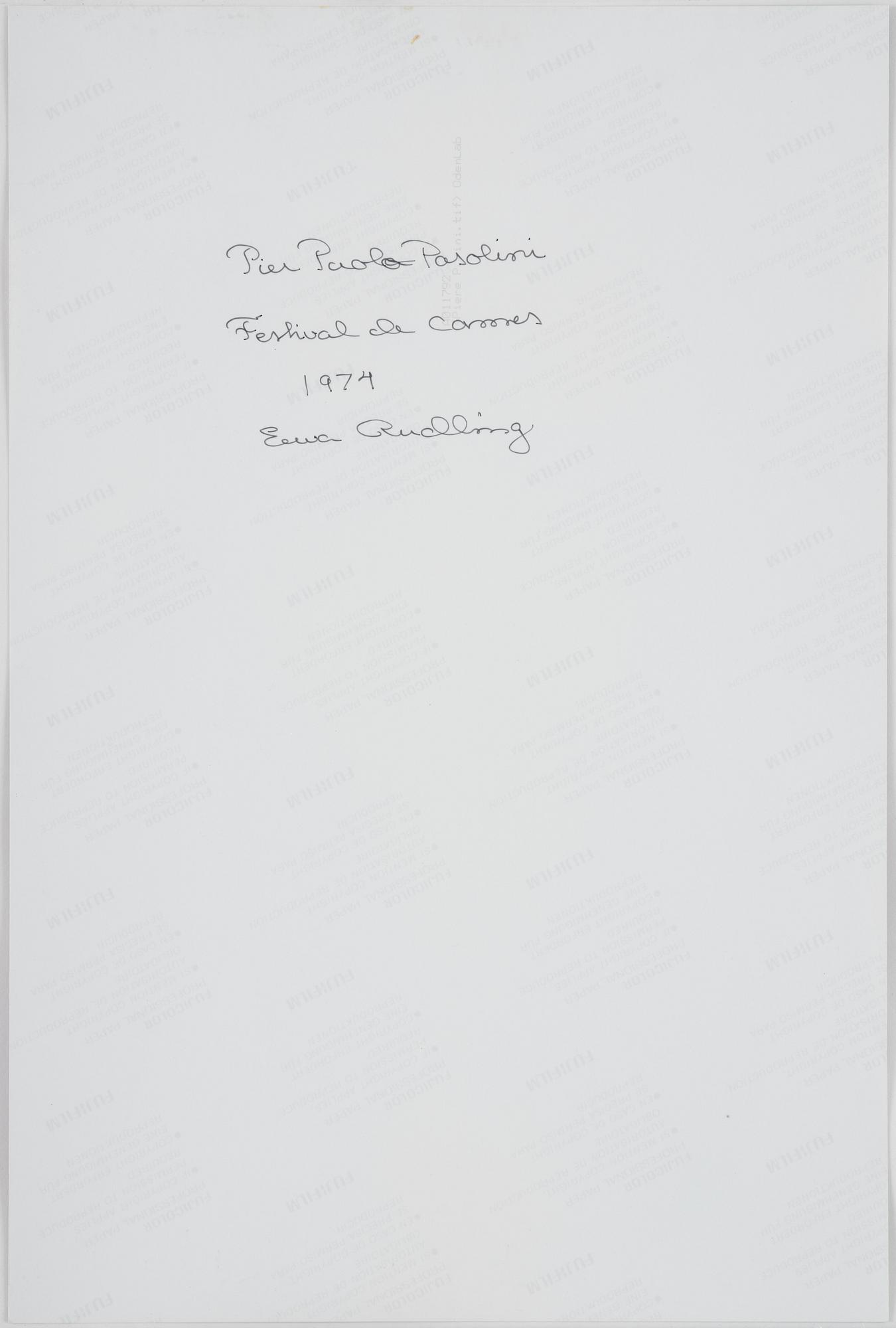 Ewa Rudling, "Pasolini, 1974".