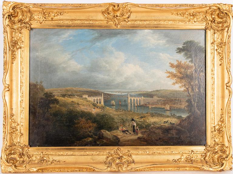 Engelsk konstnär, 1800-tal, Landskap med figurer.