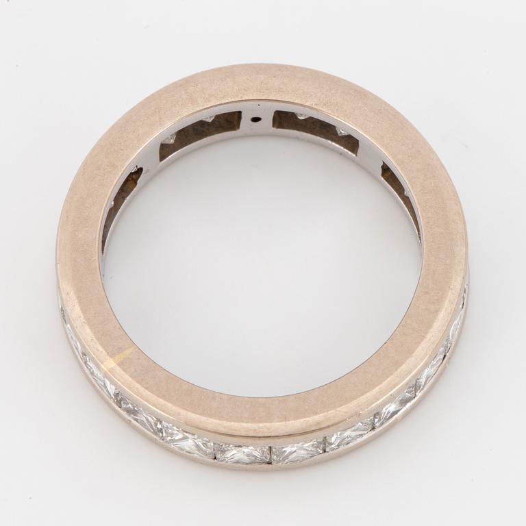 Princess-cut diamond eternity ring.