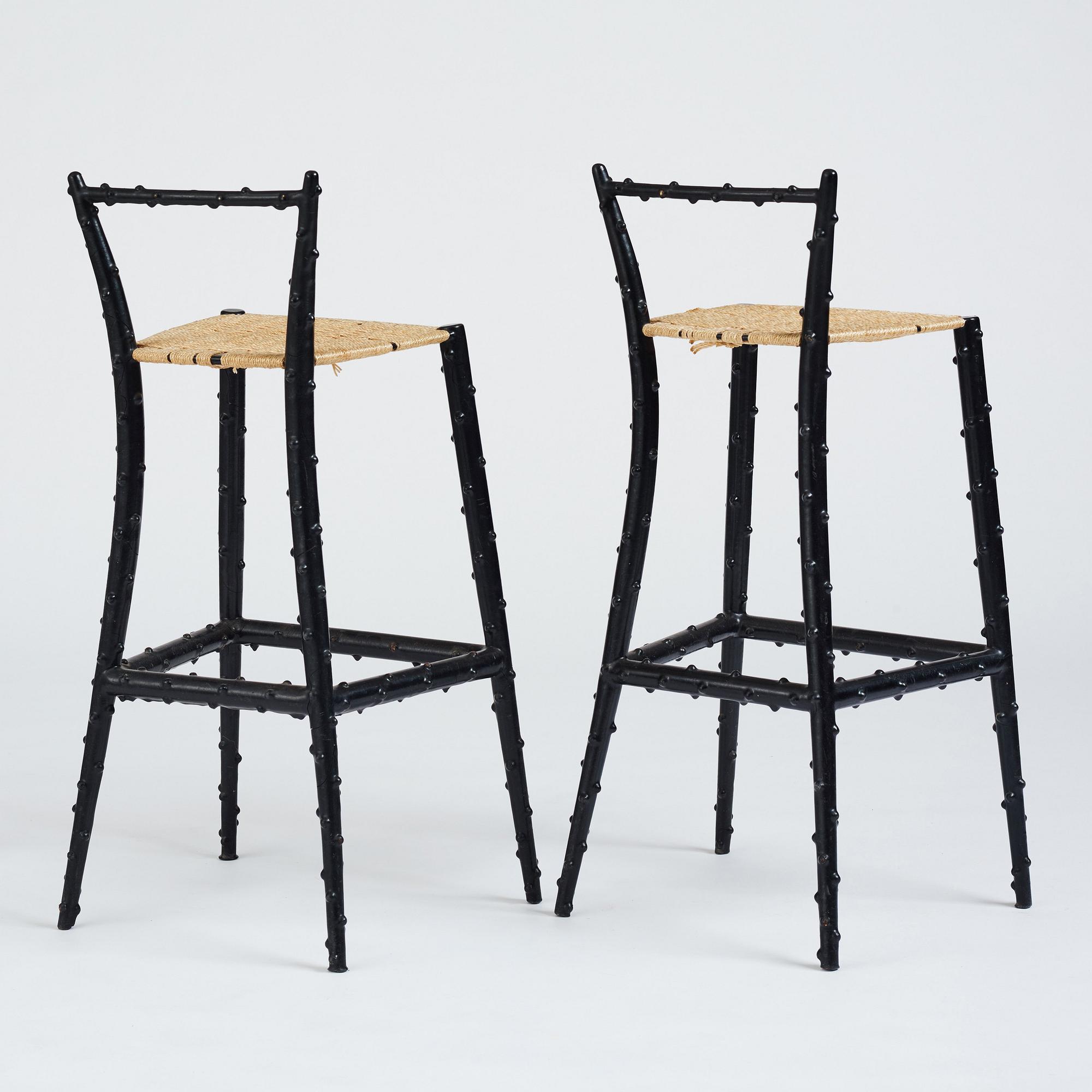 Piero Fornasetti, barstolar 1 par, Milano Italien, 1960-70-tal.