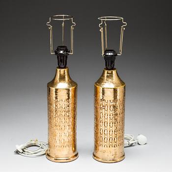 BORDSLAMPOR, ett par. Bergboms, Malmö. 1900-talets andra hälft.