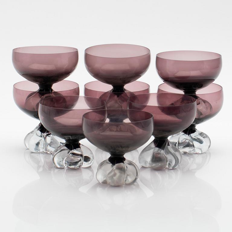 Bo Borgström, 9 stycken cupglas för Åseda glasbruk.