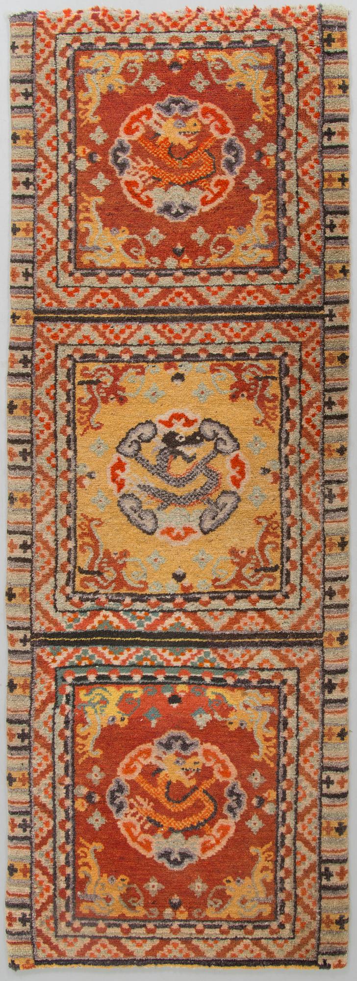 Gallery carpet, Baotou/Xinjiang, China, late Qing dynasty.