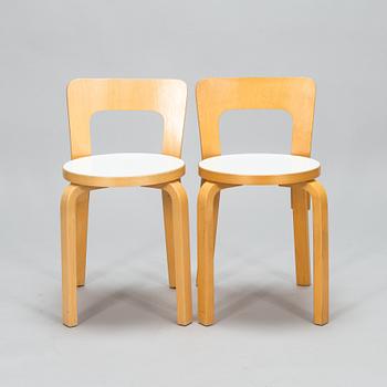 Alvar Aalto,  stolar, 5 st, modell 65, Artek 2000-tal.