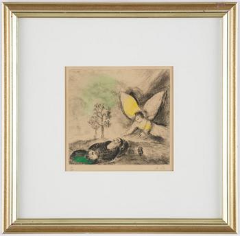 Marc Chagall, "Élie Touché par un Ange", from "La Bible".