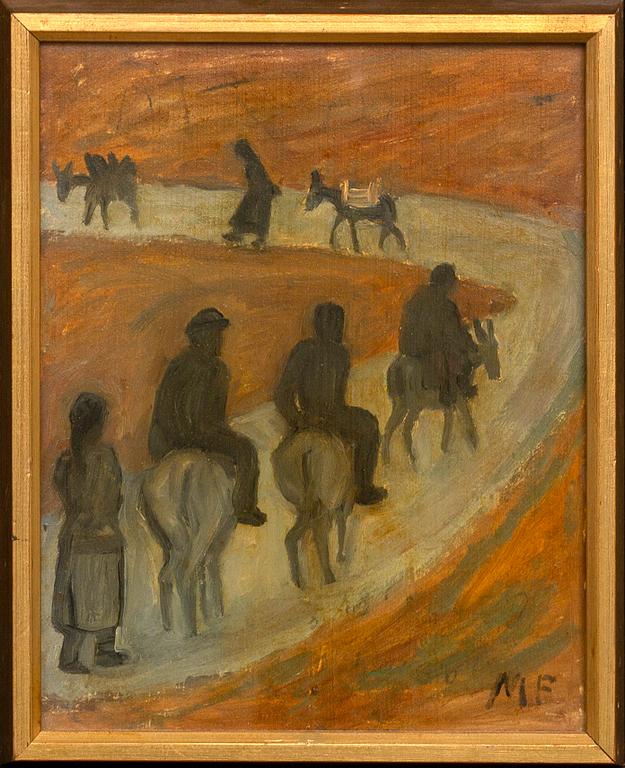 Mollie Faustman, oil on panel signed.