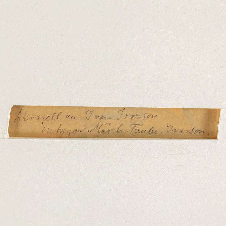 Ivan Ivarson, watercolour, signed with monogram.