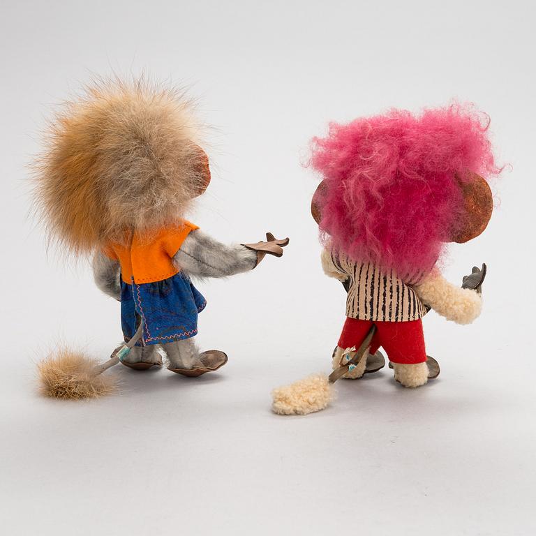 Nukke/peikkopari, "Hiski ja Himmi", Atelier Fauni, 1950-/60-luku.