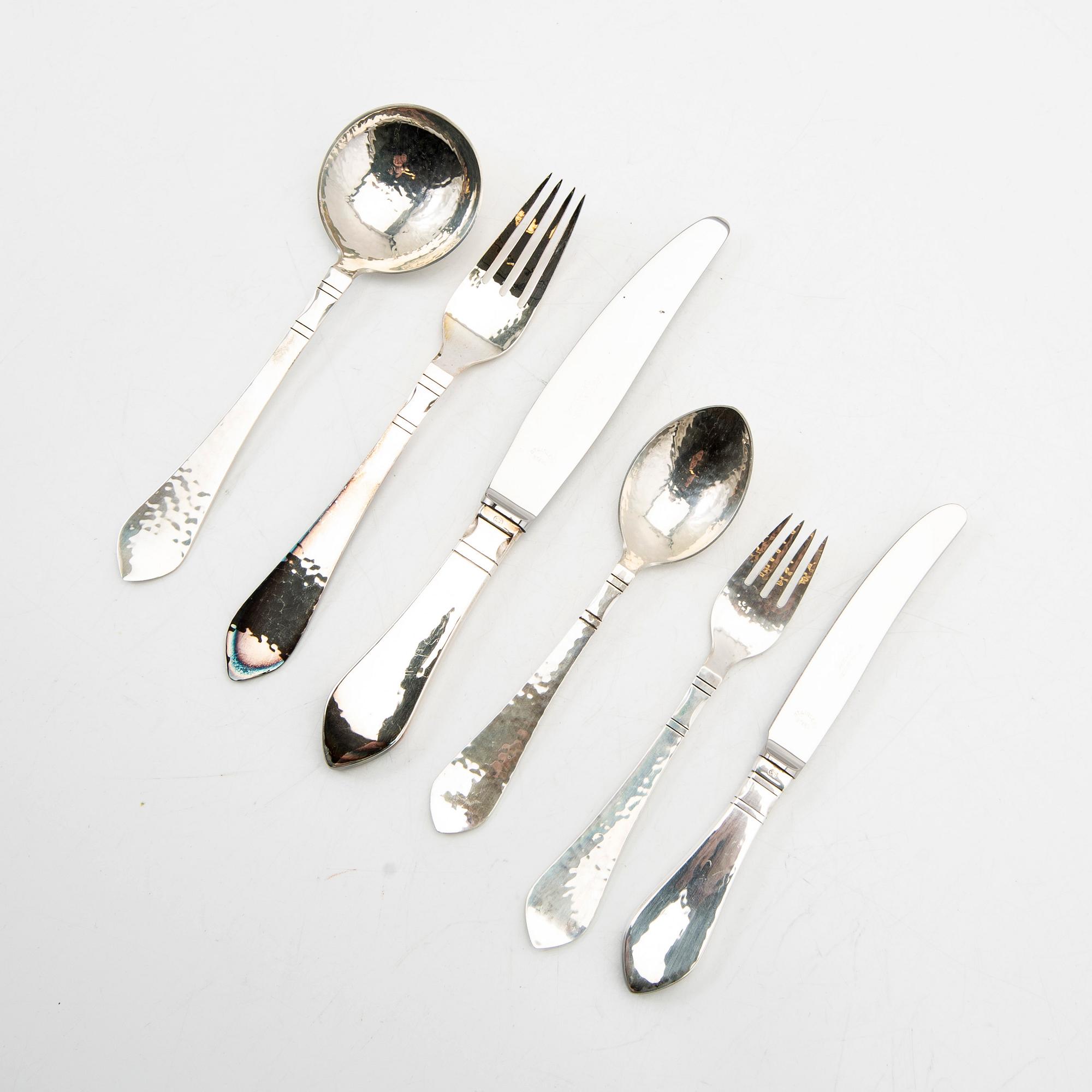 Georg Jensen, Cutlery, silver, 48 pieces, Antique/Continental, Denmark.