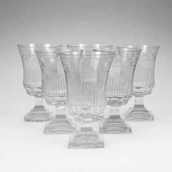 RÖDVINSGLAS, 6 st, 1800-tal.