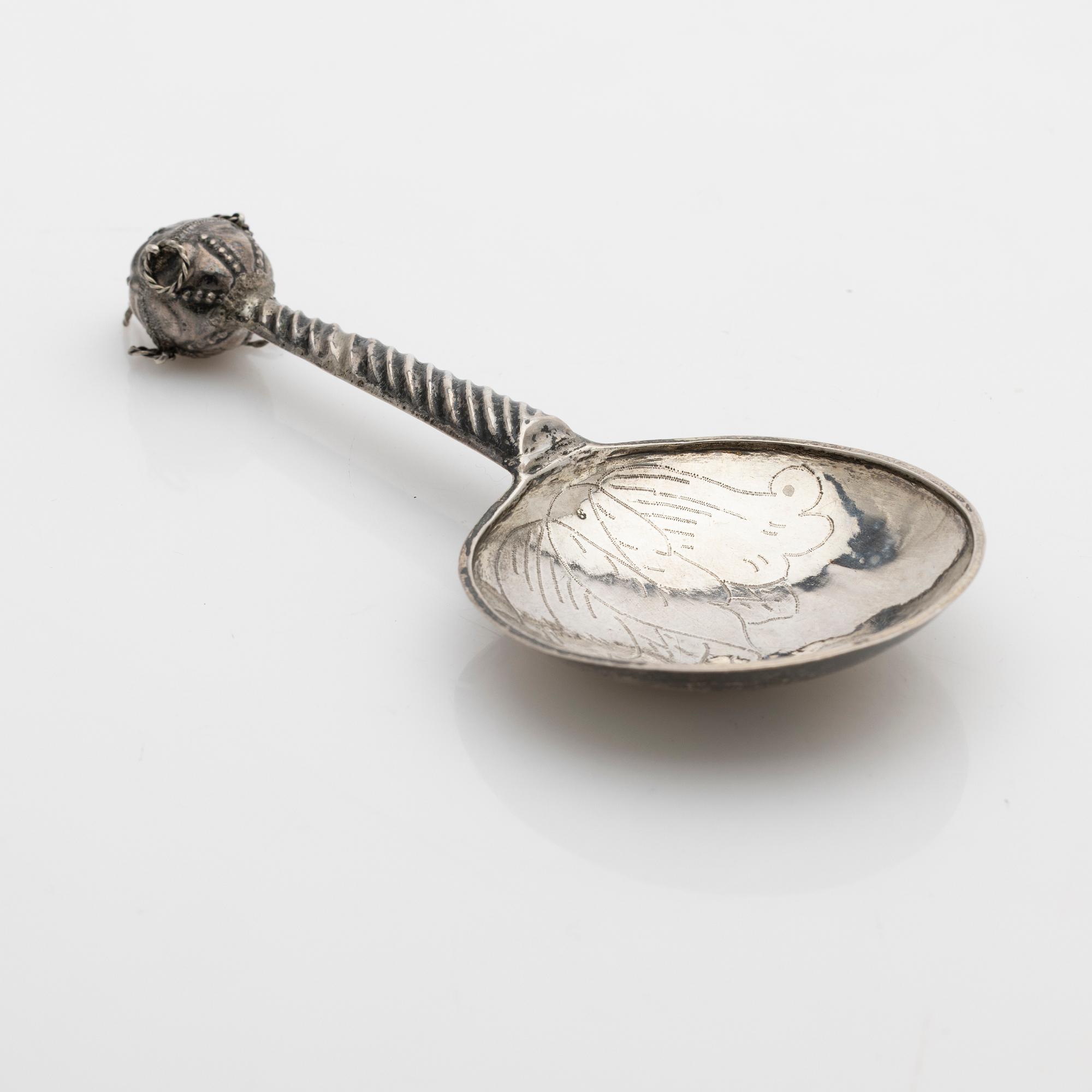 Soup spoon, silver, Hans Petter Vogt (active 1752–1804), Kristianstad.