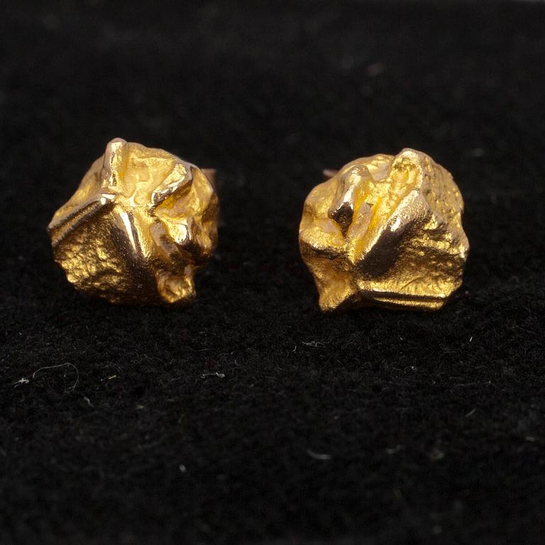 ÖRHÄNGEN, guld 14K, "Hippukoru" Björn Weckström, Lapponia. Vikt 4 g.