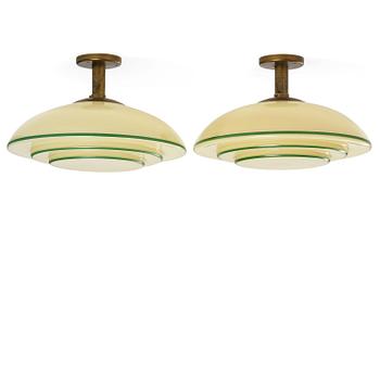 266. Harald Notini, a pair of ceiling lamps model "10755", Arvid Böhlmarks Lampfabrik, Stockholm, 1930s.