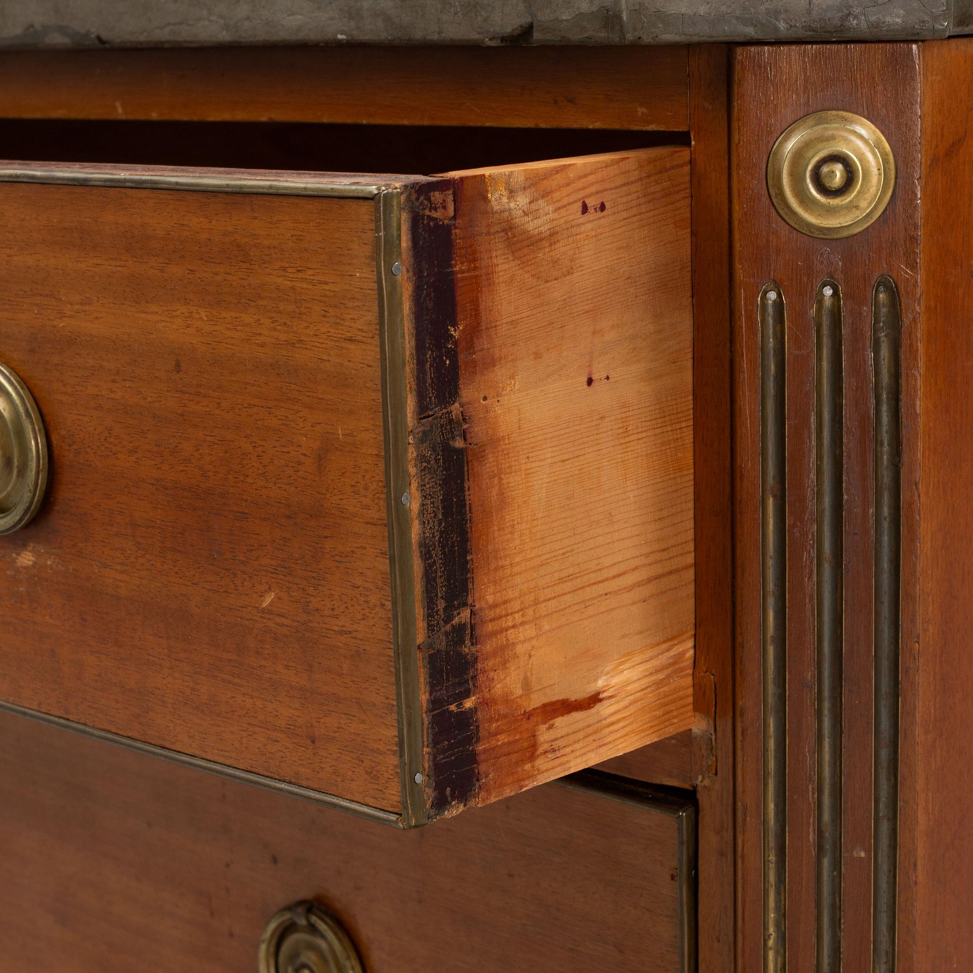 A late Gustavian style chest of drawers, circa 1900.